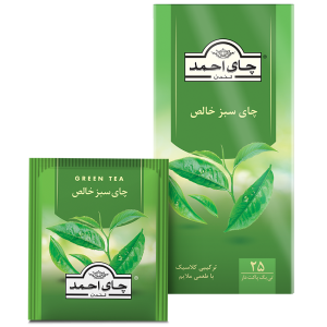 چای تی‌بگ سبزخالص 25 عددی پاکتدار احمد